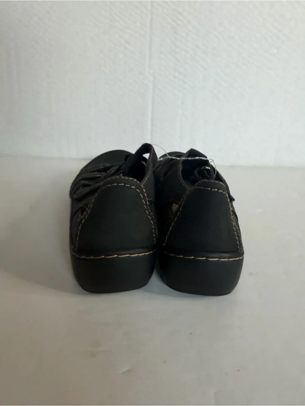 Clarks collections Cora River Black Leather Strappy Sandal